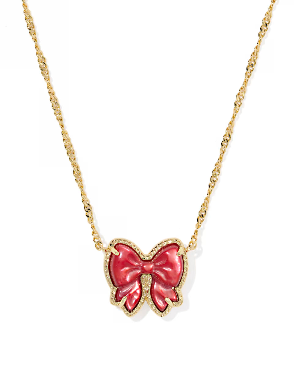 Haley Bow Gold Short Pendant Necklace