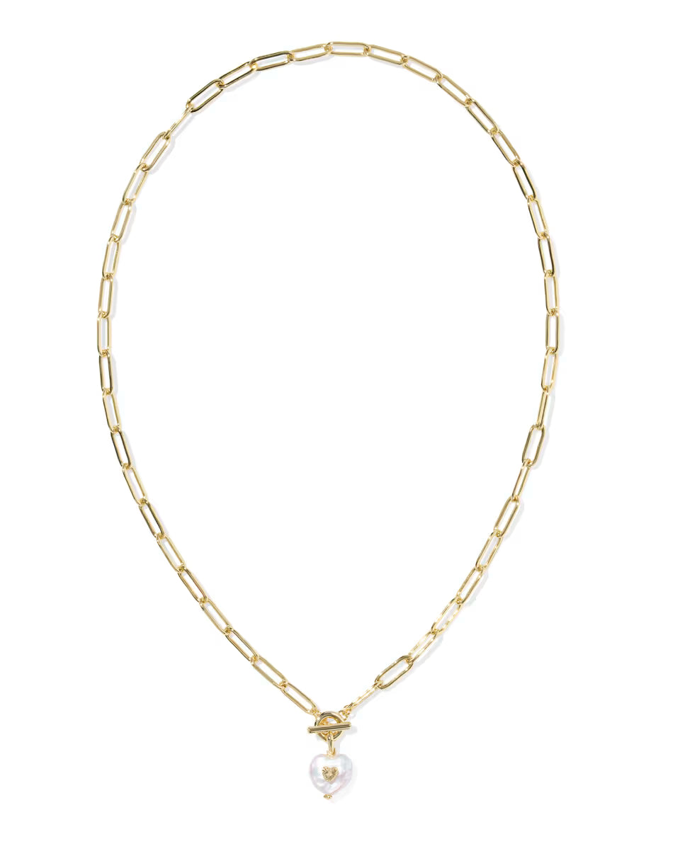 Sasha Heart Gold Link and Chain Necklace