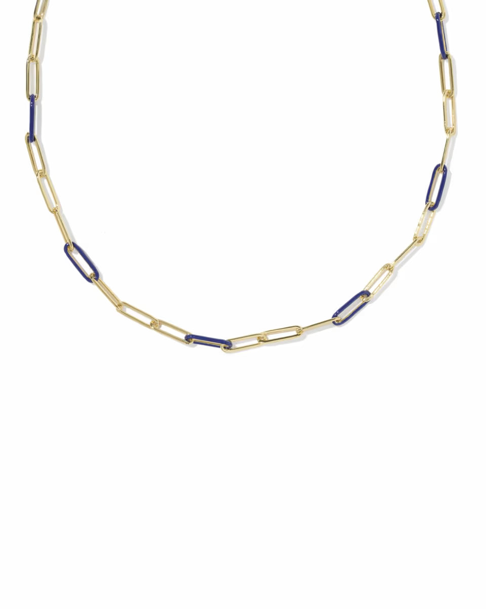 Courtney Gold Enamel Link and Chain Necklace