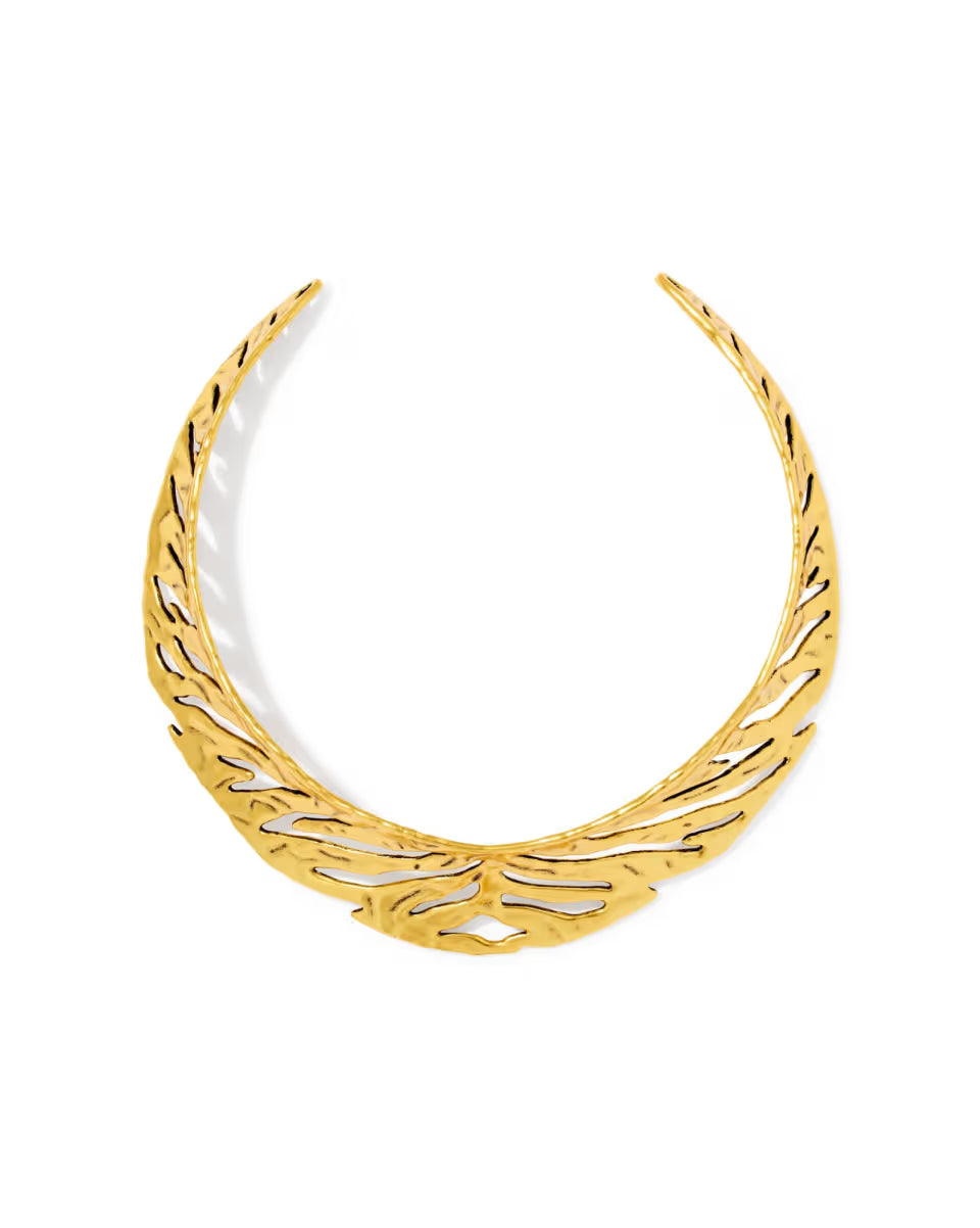 Tiger Striped Daphne Vintage Gold Statement Necklace