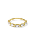 0.7 ct Lab Grown White Diamond Marisa Oval Band Ring in 14k Yellow Gold