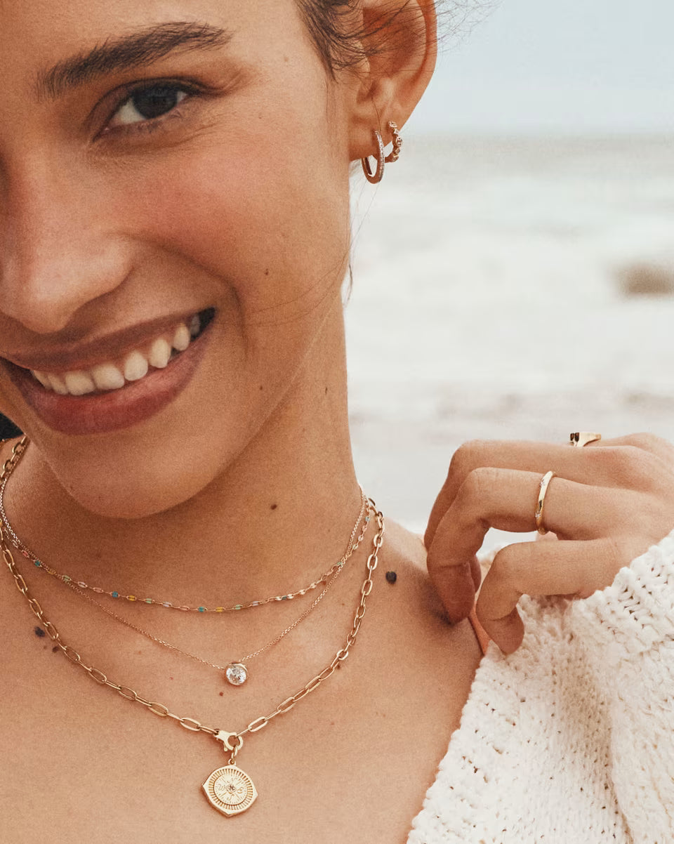 Multicolor Mirror 18k Gold Vermeil Chain Necklace