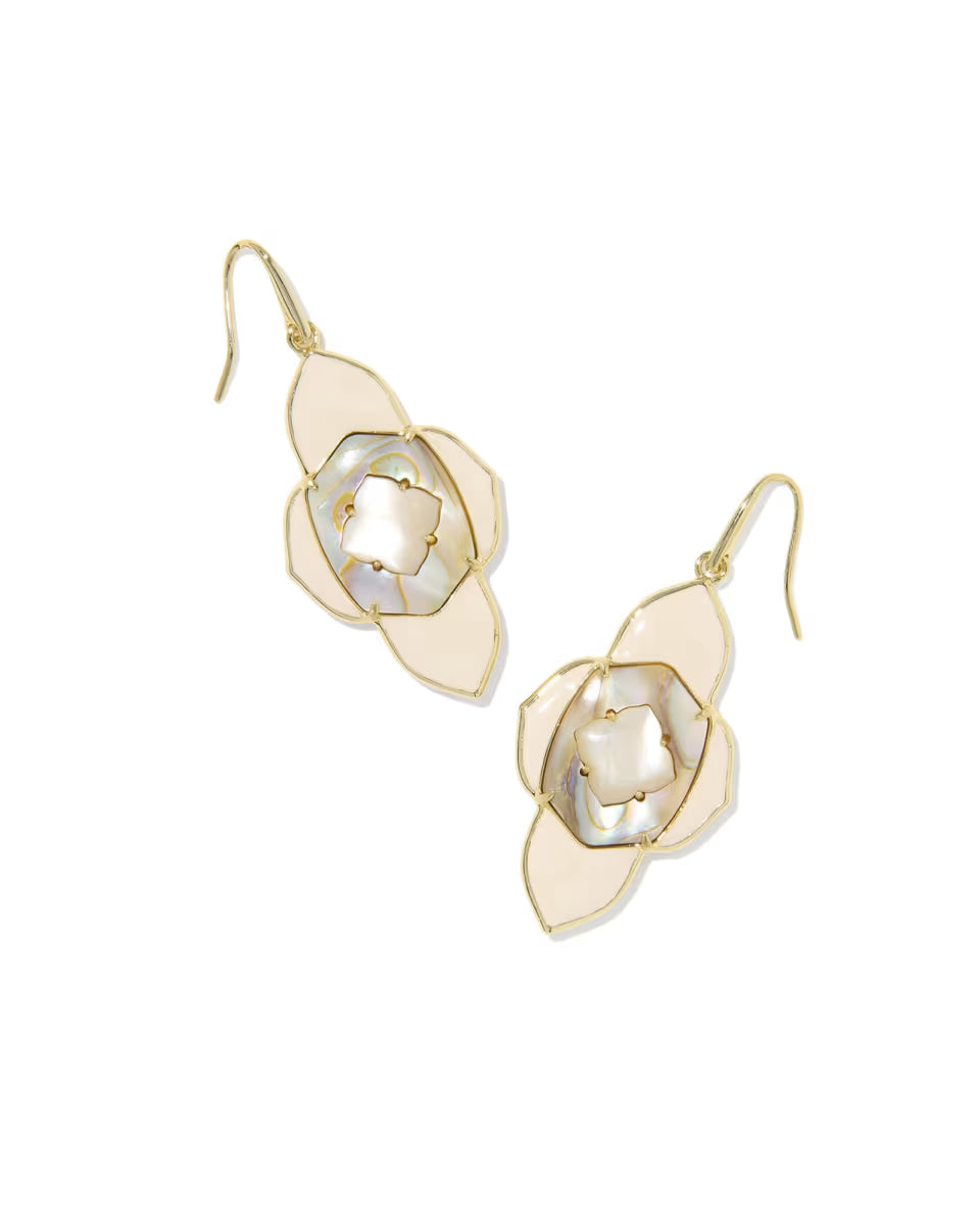 Abbie Medallion Gold Drop Earrings