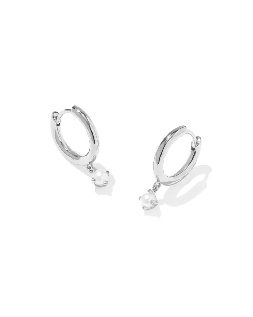 Maisie Sterling Silver January Huggie Earrings