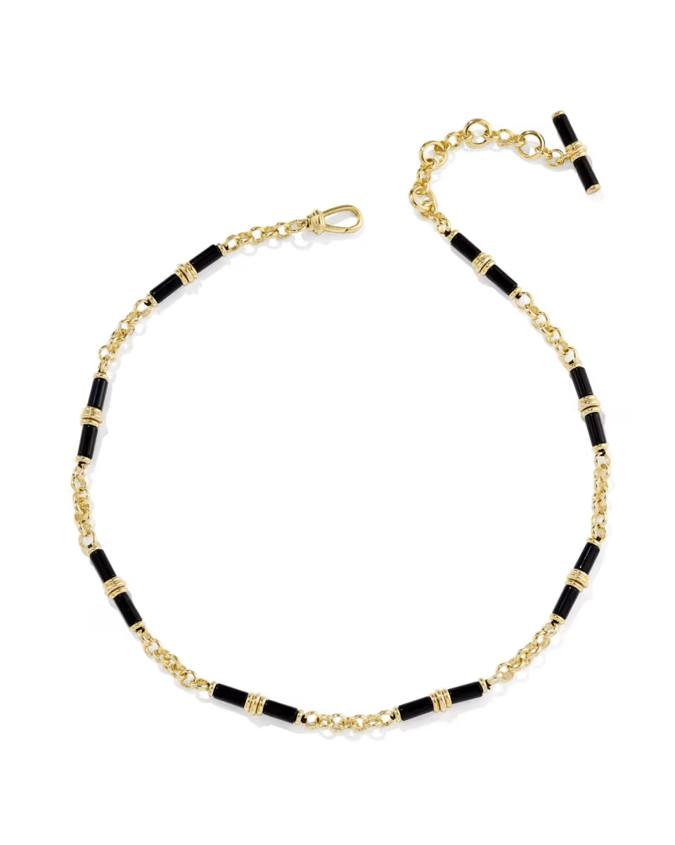 Bree Gold Beaded Link and Chain Necklace