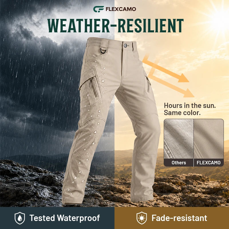 Men's 9-Pocket Straight Fit Tactical Waterproof Pants