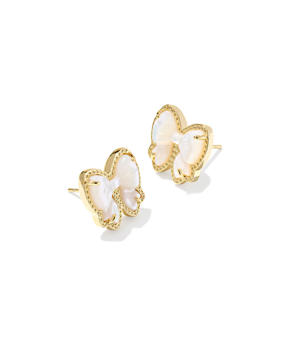 Haley Bow Gold Stud Earrings