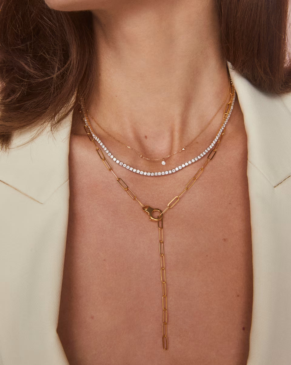 0.1 ct Floating Lab Grown White Diamond Pendant Necklace in 14k Yellow Gold