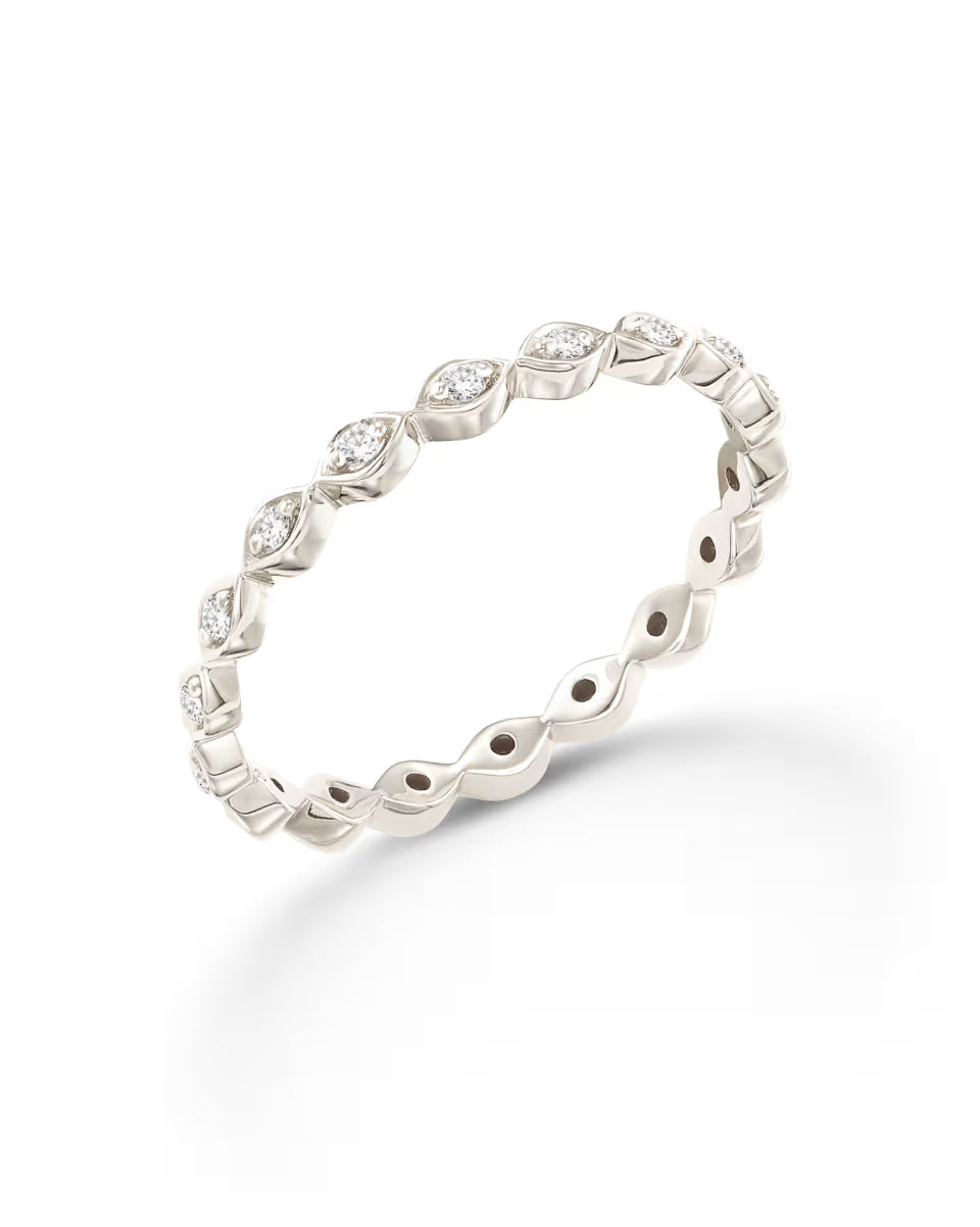 0.15 ct Nicolette 14k White Gold Band Ring in White Diamond