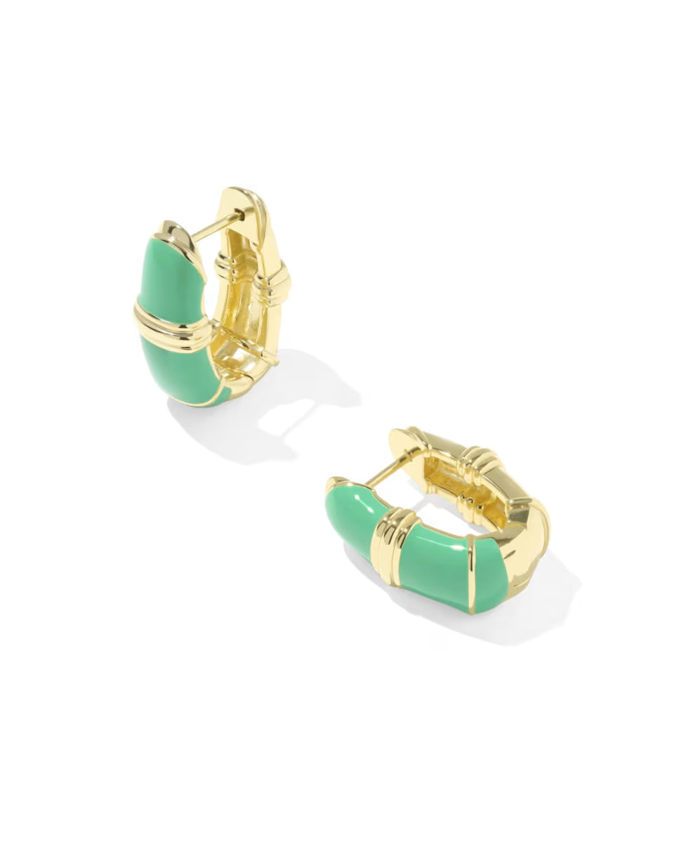 Courtney Gold Enamel Huggie Earrings