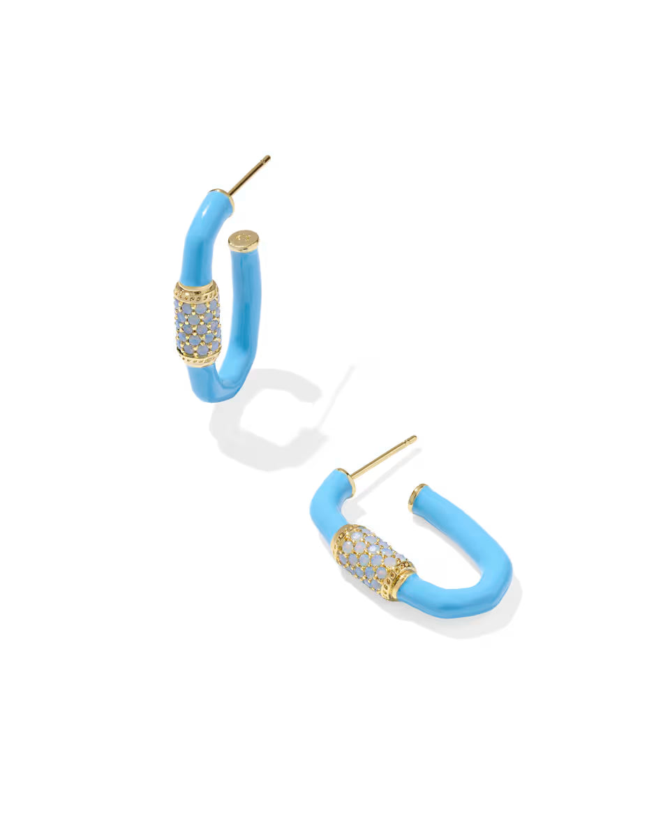 Emery Gold Enamel Hoop Earrings