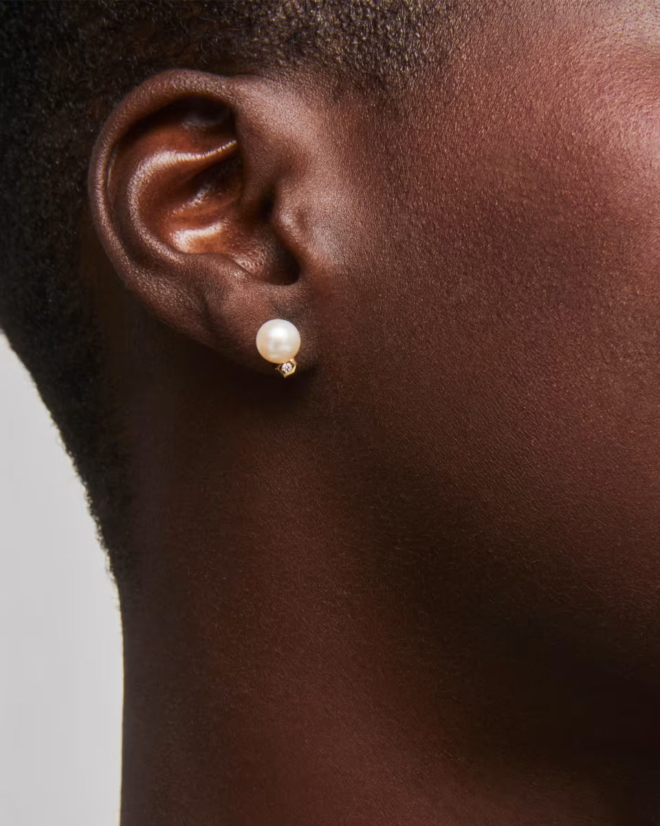 Cathleen 14k Yellow Gold Stud Earrings Freshwater Cultured Pearl