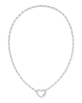 Bristol Sterling Silver Heart Pendant Necklace in White Topaz
