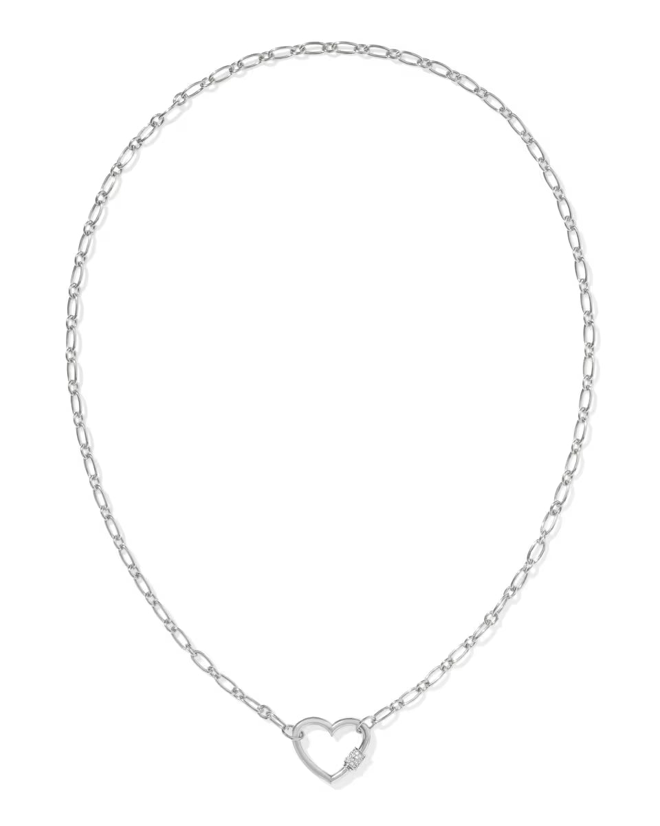 Bristol Sterling Silver Heart Pendant Necklace in White Topaz