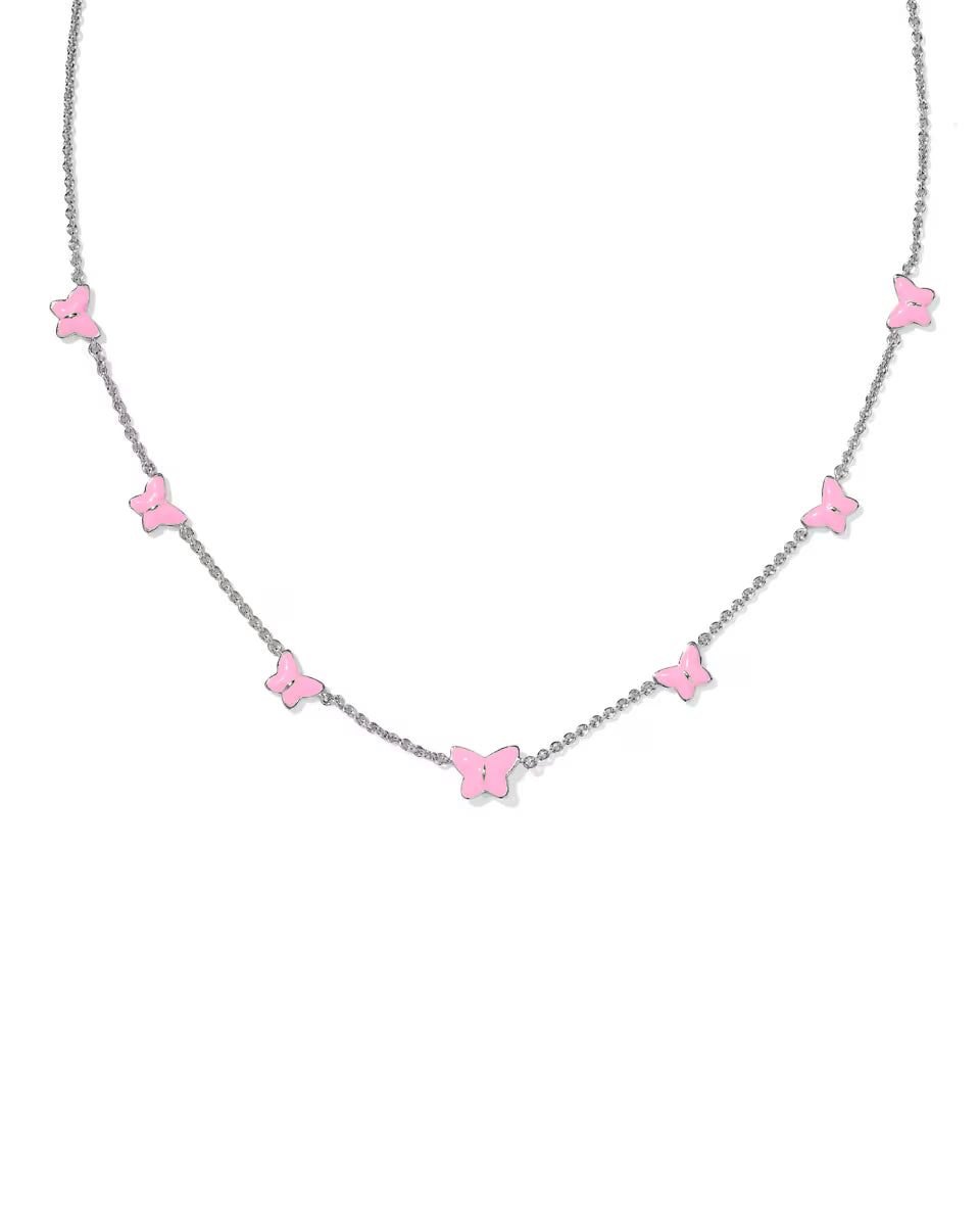 Lillia Butterfly Gold Enamel Strand Necklace