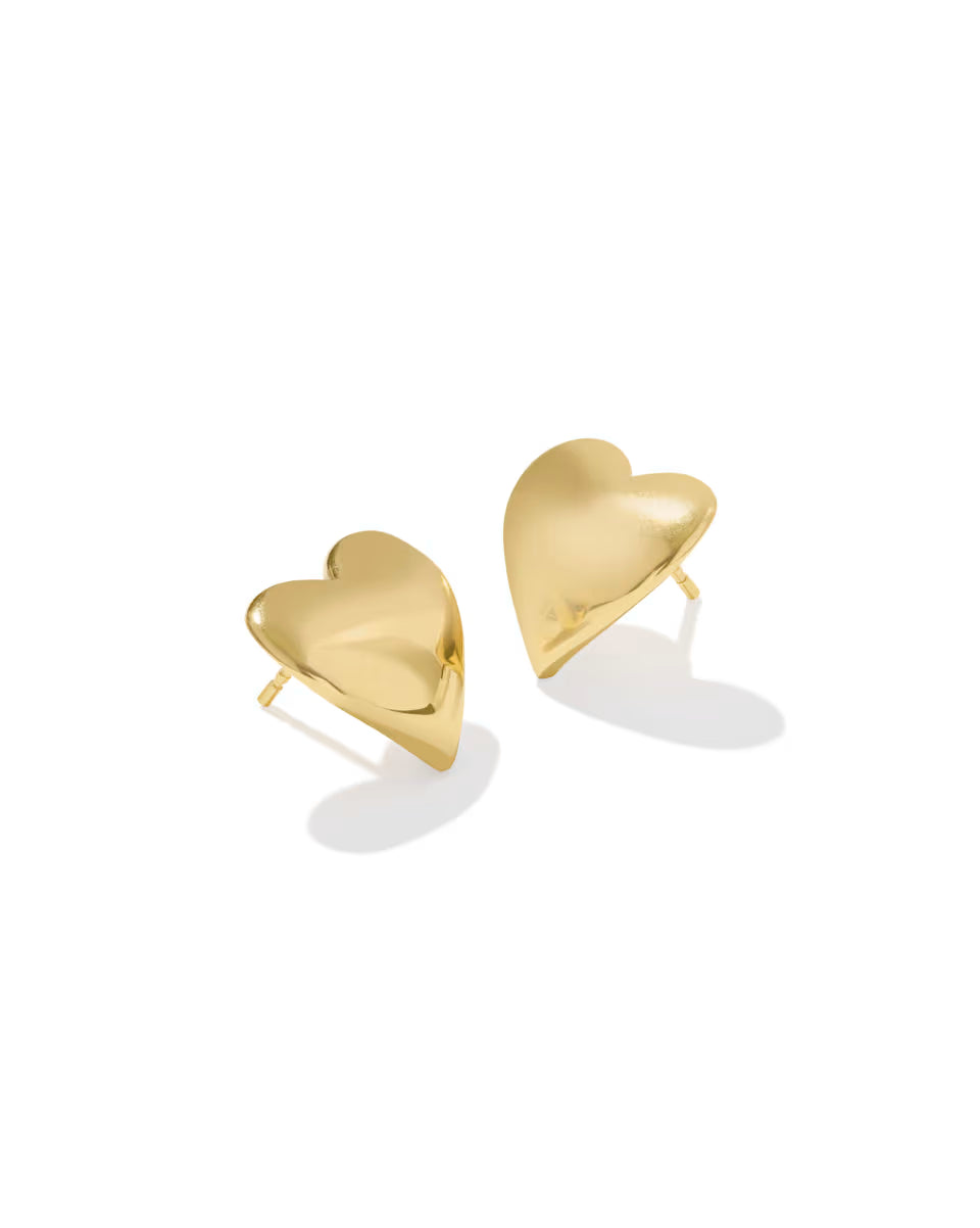 Jasmine Heart Stud Earrings in Sterling Silver