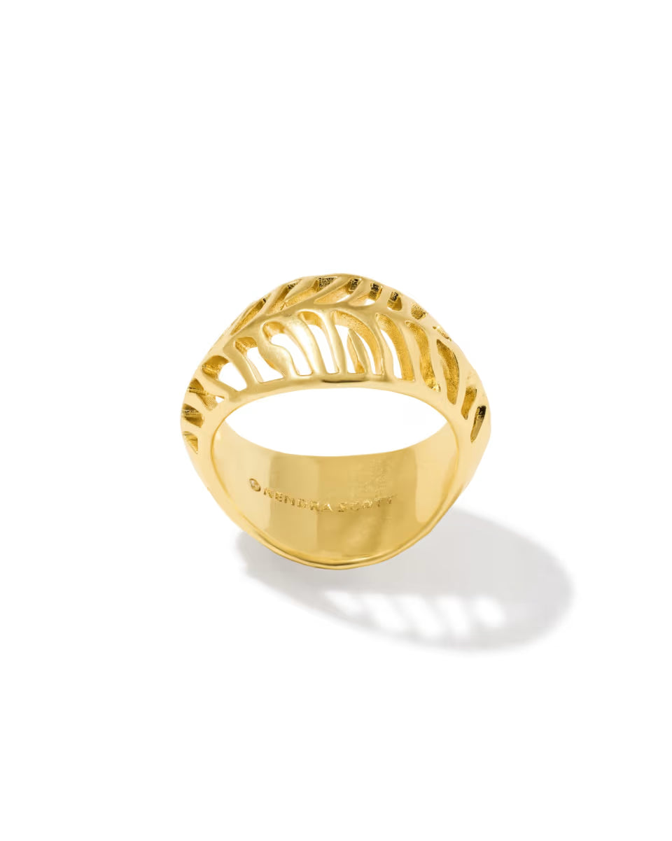 Tiger Striped Mikki Gold Band Ring