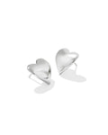 Jasmine Heart Stud Earrings in 18k Gold Vermeil
