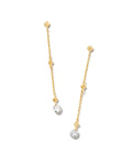 0.2 ct Floating Lab Grown White Diamond Linear Earrings in 14k Yellow Gold