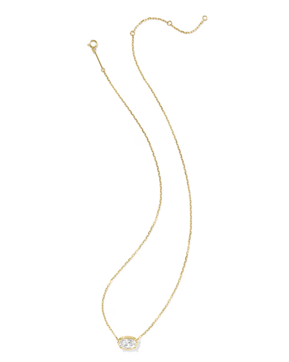 1 ct Lab Grown White Diamond Custom Elisa Pendant Necklace in 14k White Gold