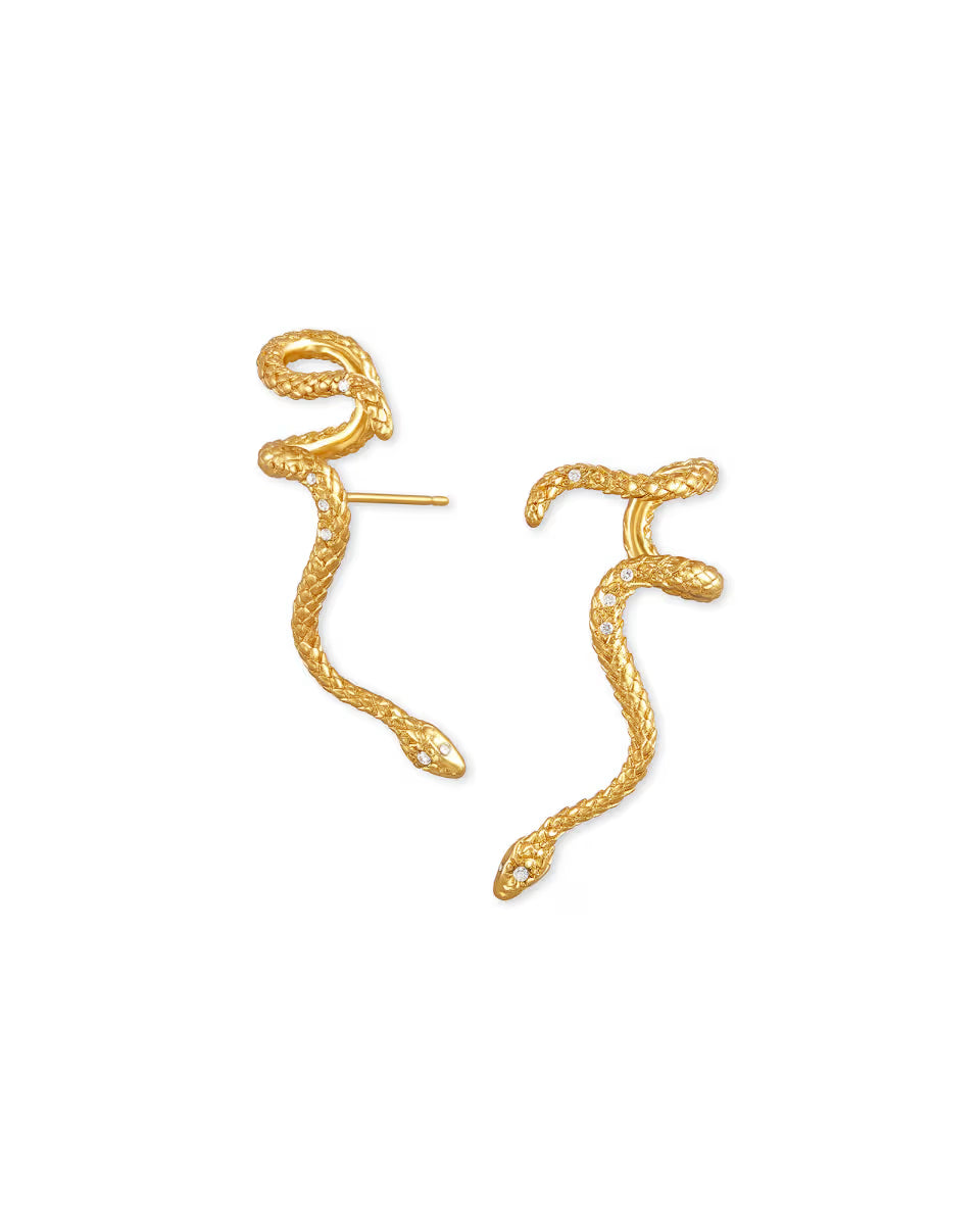 Phoenix Ear Climber Earrings in Vintage Gold