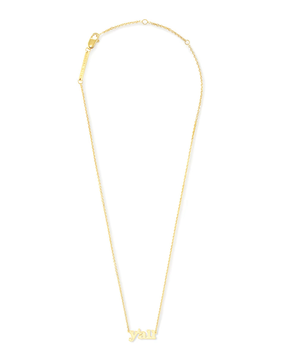 Y'all Pendant Necklace in 18k Gold Vermeil