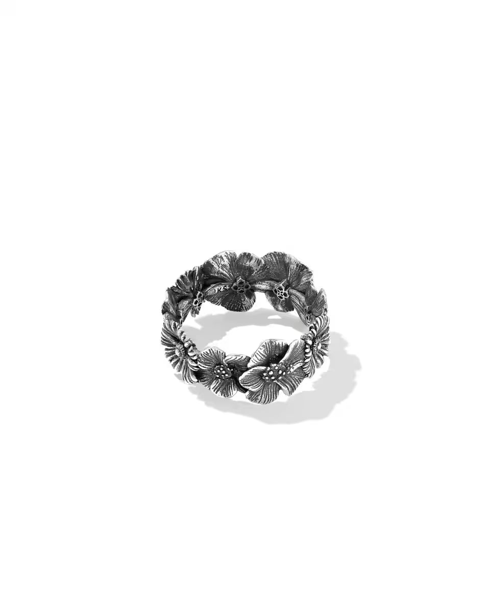 Cailey Flower Gold Band Ring