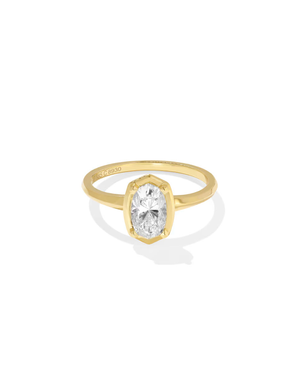 1 ct Lab Grown White Diamond Custom Elisa Statement Ring in 14k Yellow Gold