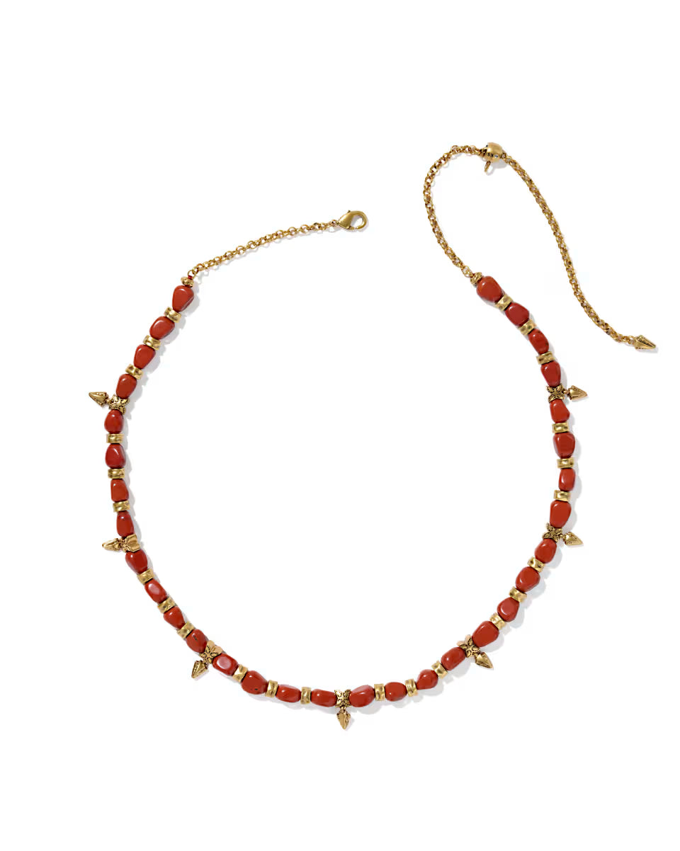 Shera Vintage Gold Beaded Necklace