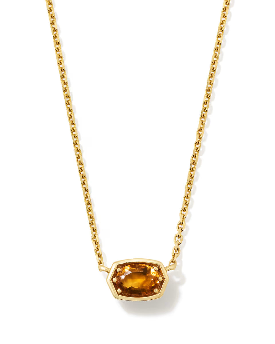 0.11 ct Marisa 14k Yellow Gold April Oval Solitaire Pendant Necklace