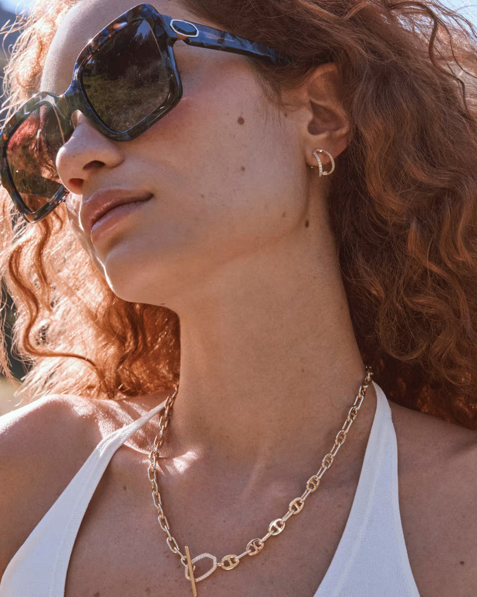 Daphne Pave Silver Huggie Earrings