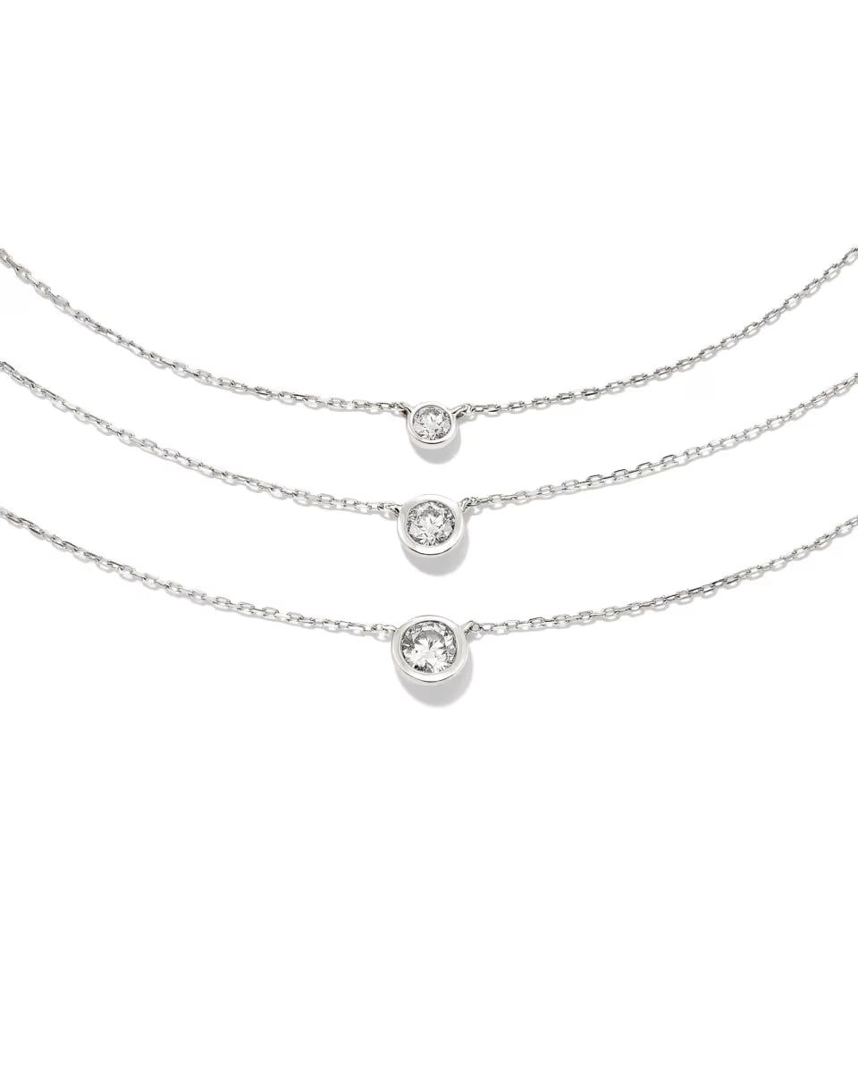 Audrey 14k Yellow Gold Pendant Necklace in White Diamond, 0.07ct