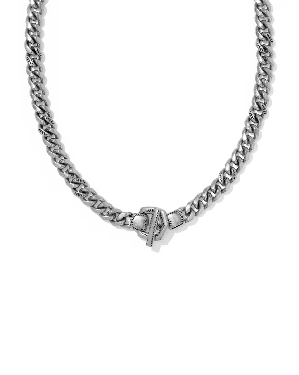 Keziah Vintage Silver Link and Chain Necklace