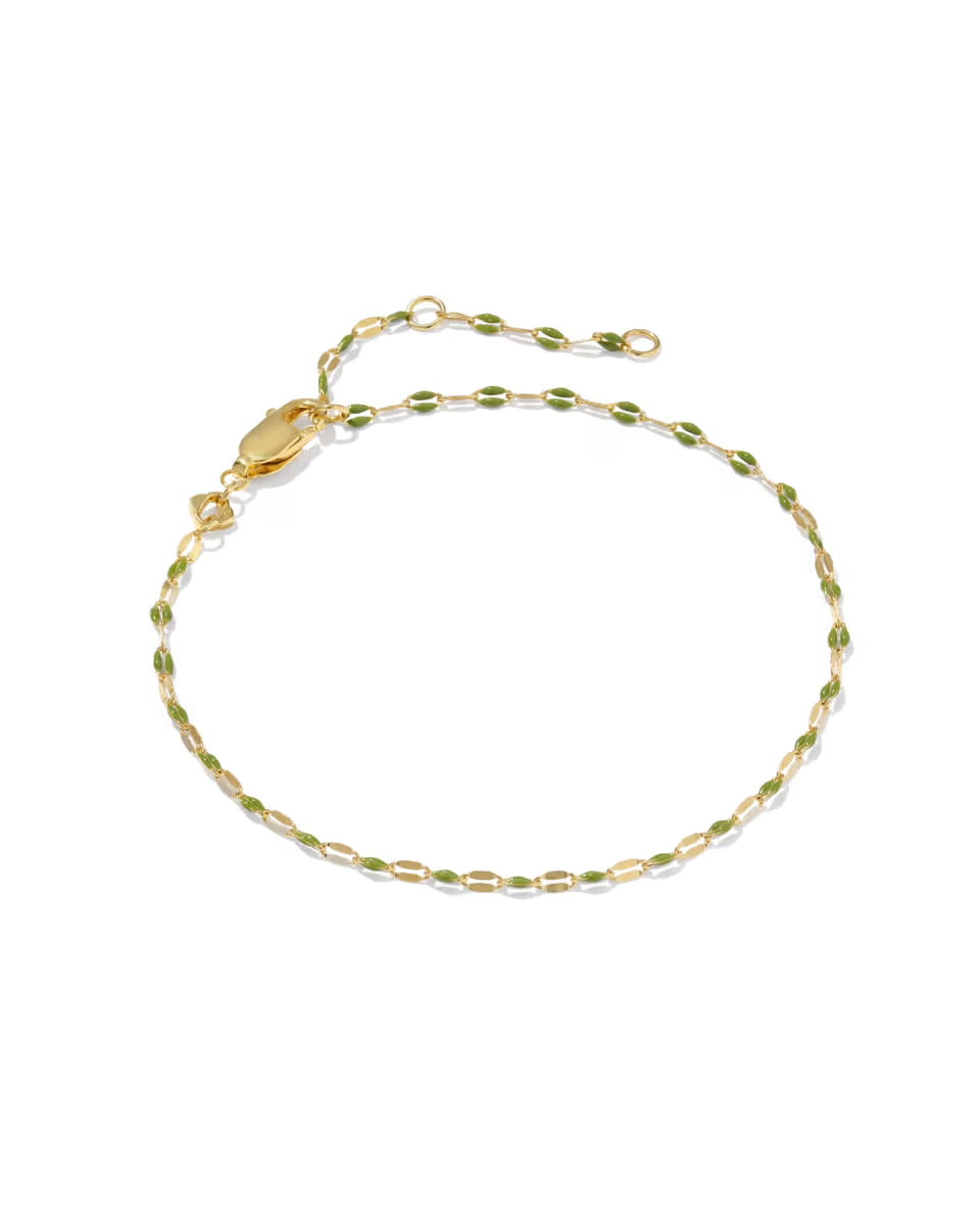 Enamel Mirror 18k Gold Vermeil Chain Bracelet