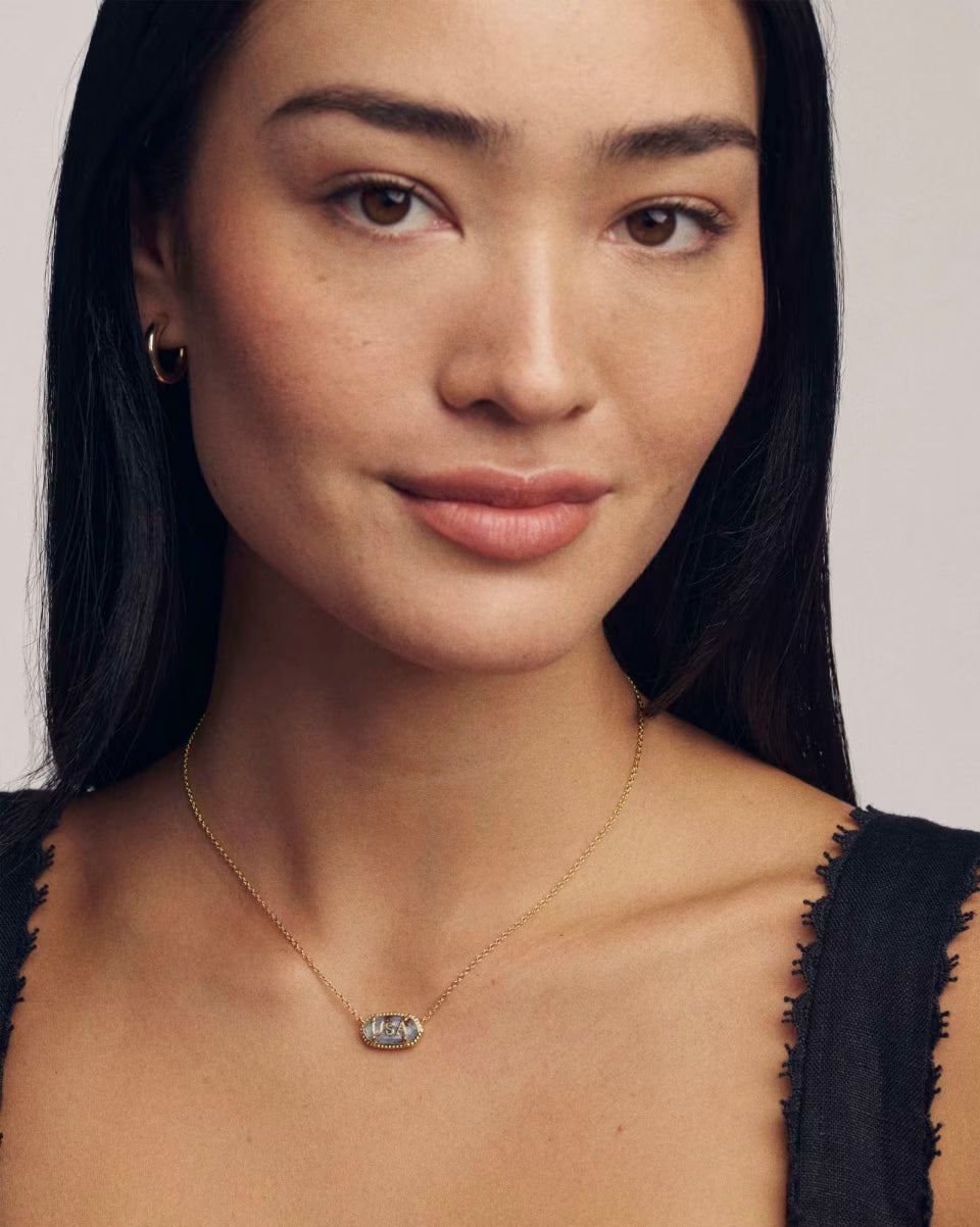 Elisa USA Gold Short Pendant Necklace