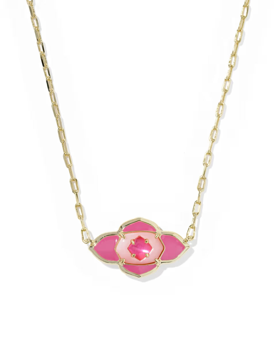 Abbie Medallion Gold Short Pendant Necklace