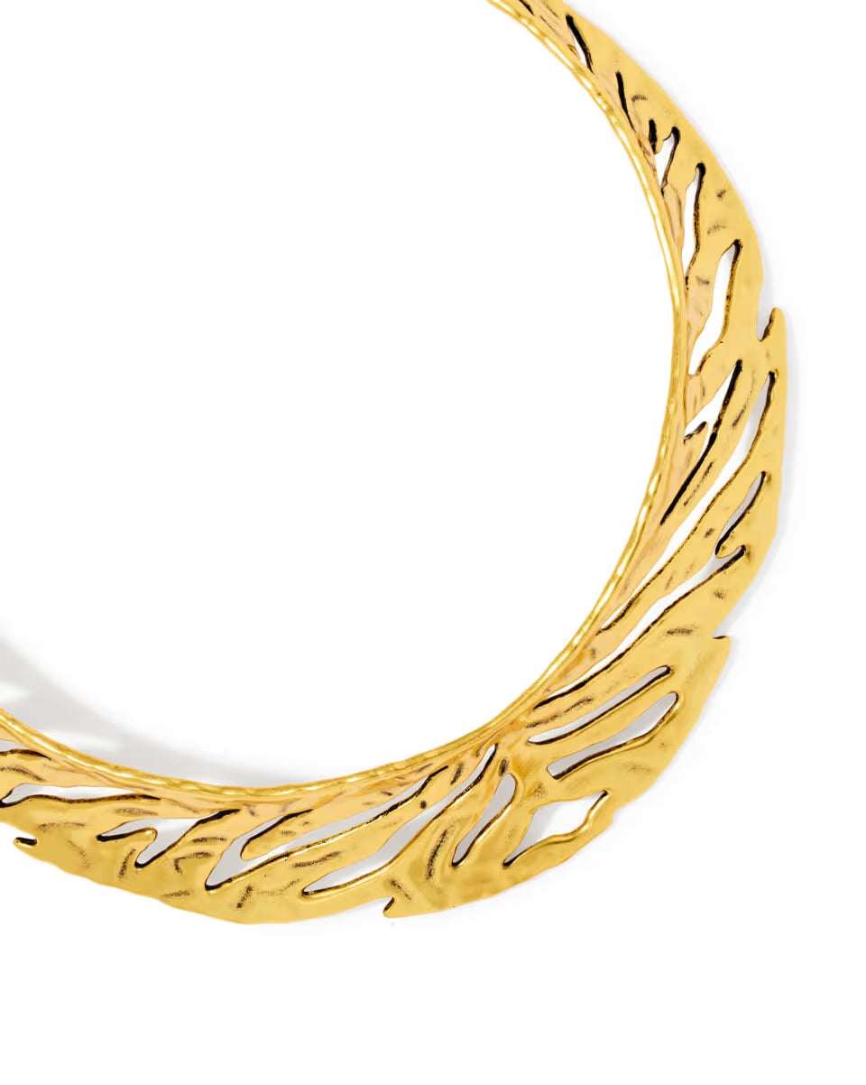 Tiger Striped Daphne Vintage Gold Statement Necklace