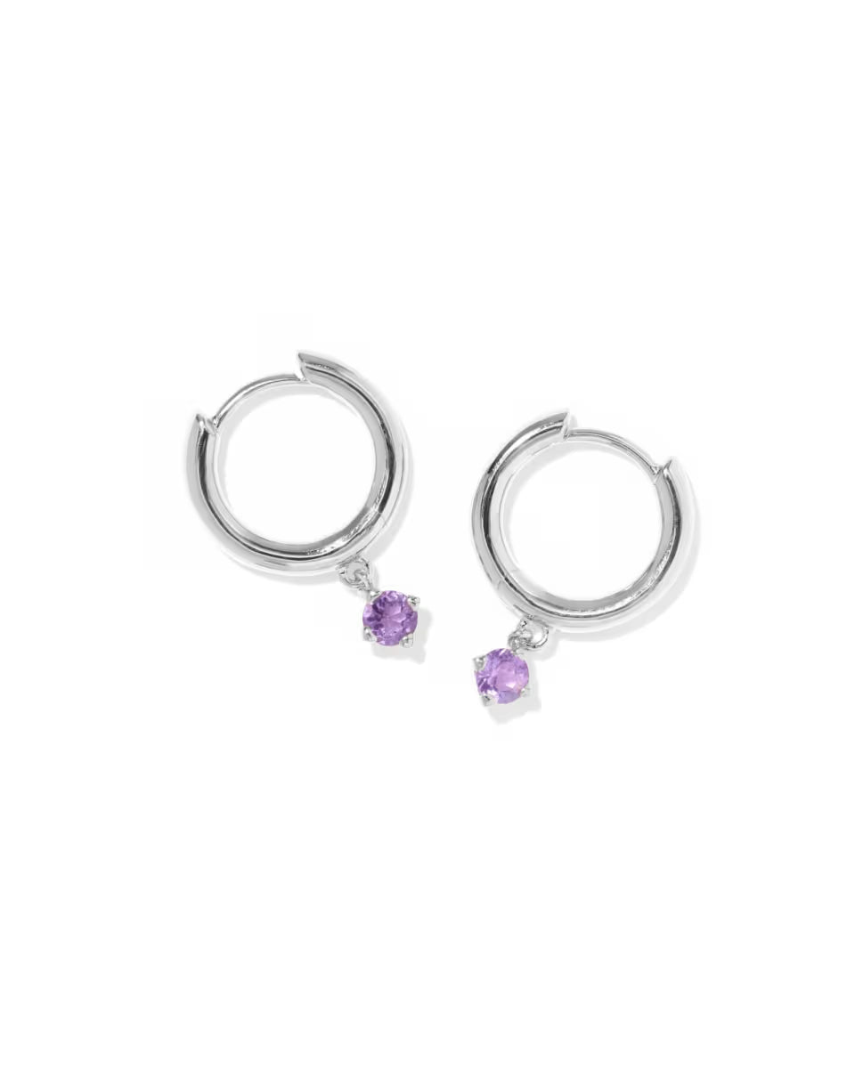 Maisie Sterling Silver January Huggie Earrings