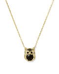 Owl Gold Short Pendant Necklace