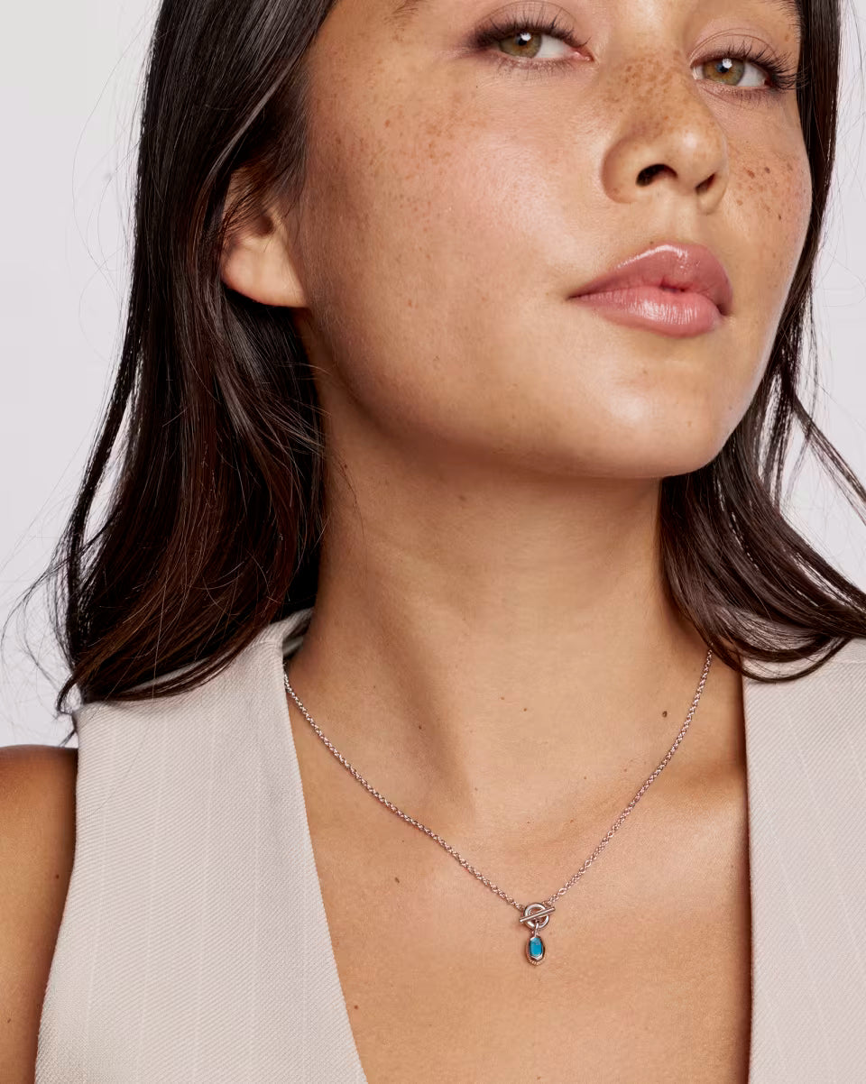 Mini Elisa Toggle Silver Short Pendant Necklace