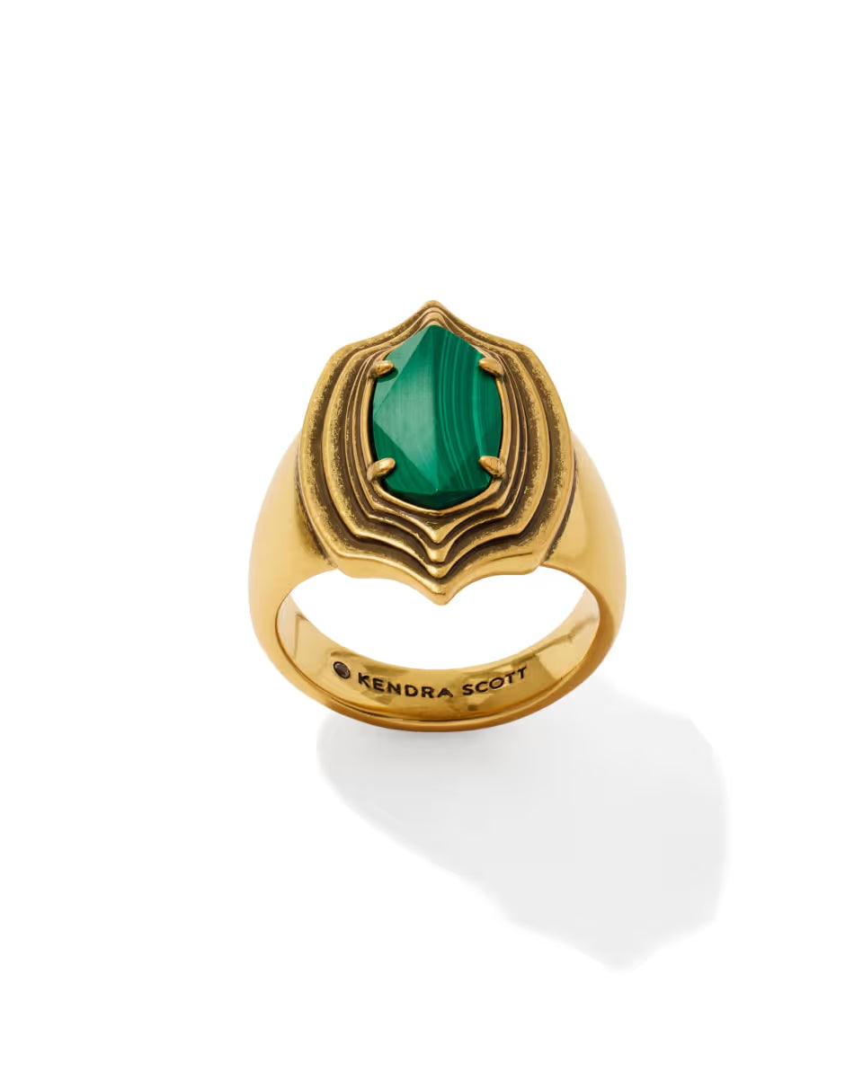 Elyse Stepped Frame Gold Cocktail Ring
