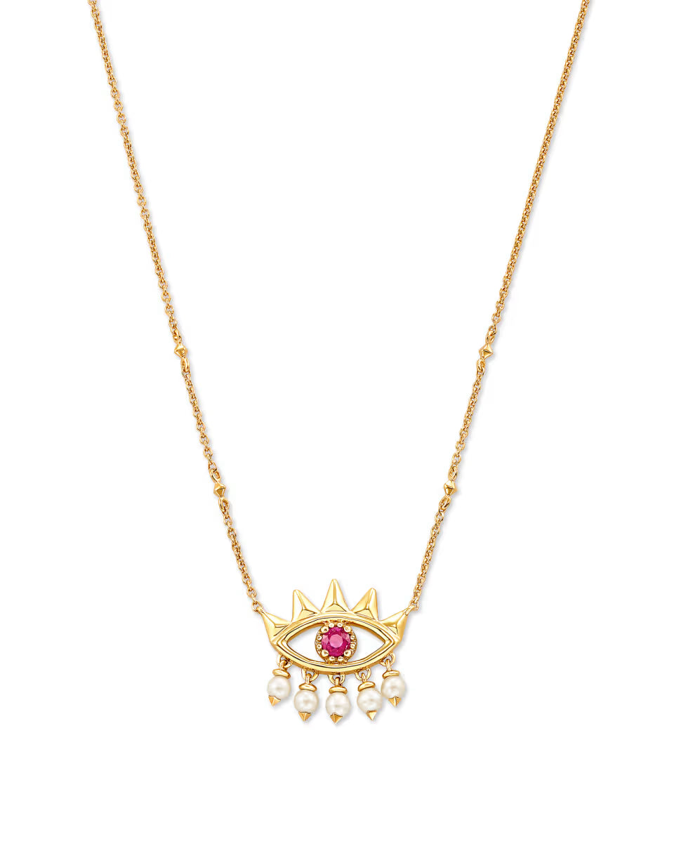 ZORA PNDNT NCK 18K GOLD VRML PINK RUBY