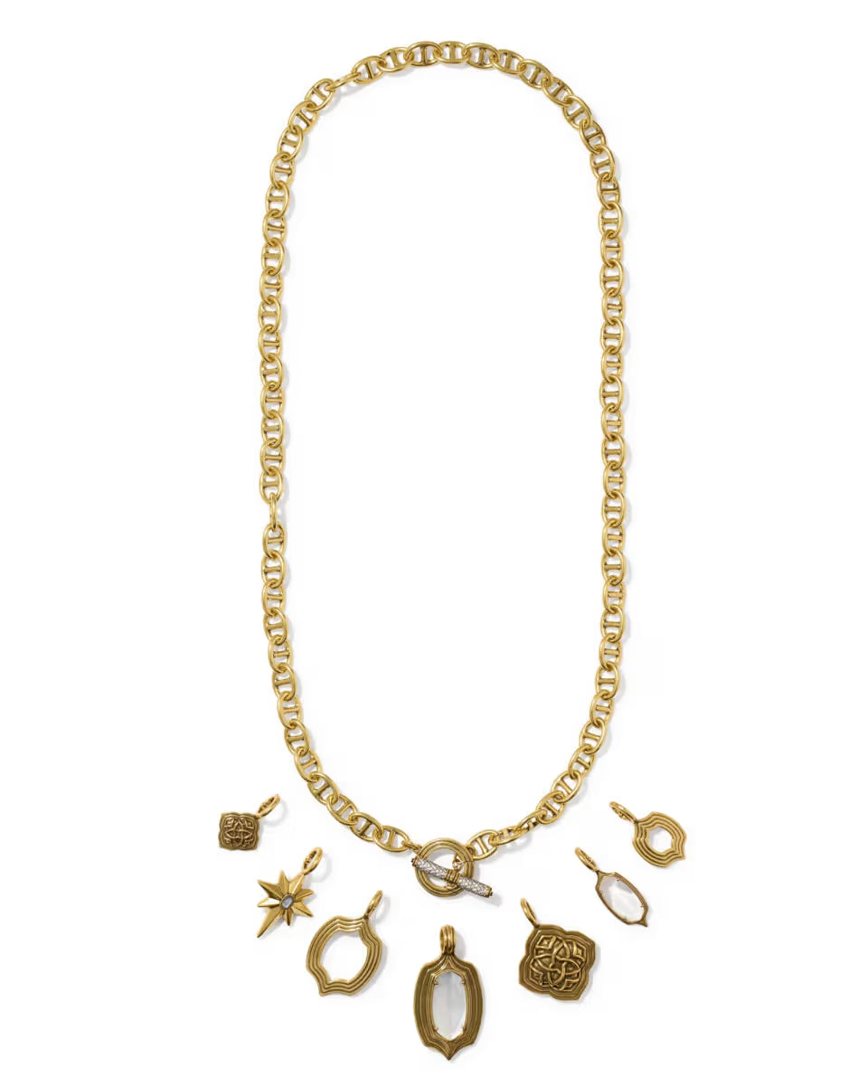 Lilly Vintage Gold Statement Charm Necklace