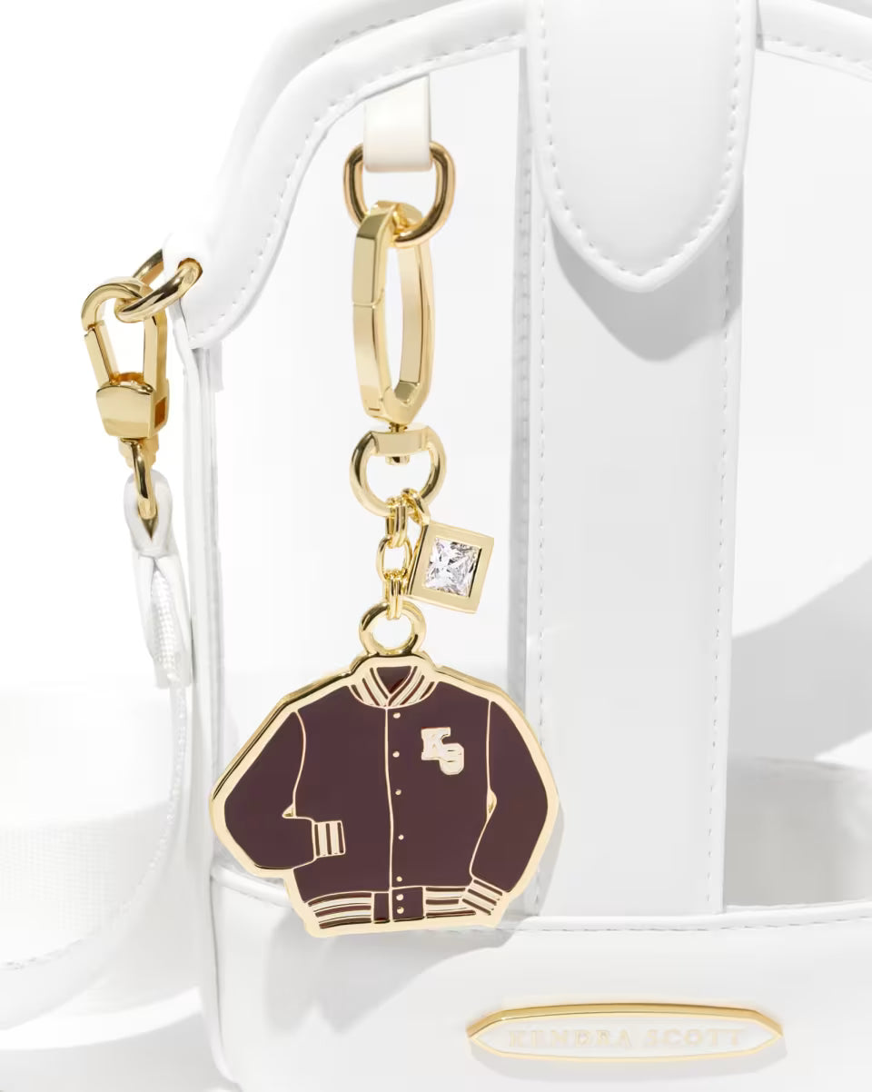 Varsity Jacket Enamel Gold Bag Charm