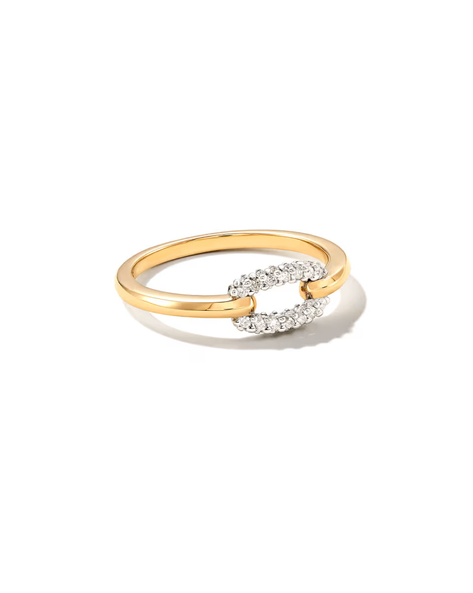 0.15 ct Elisa 14k White Gold Interlocking Band Ring in White Diamond