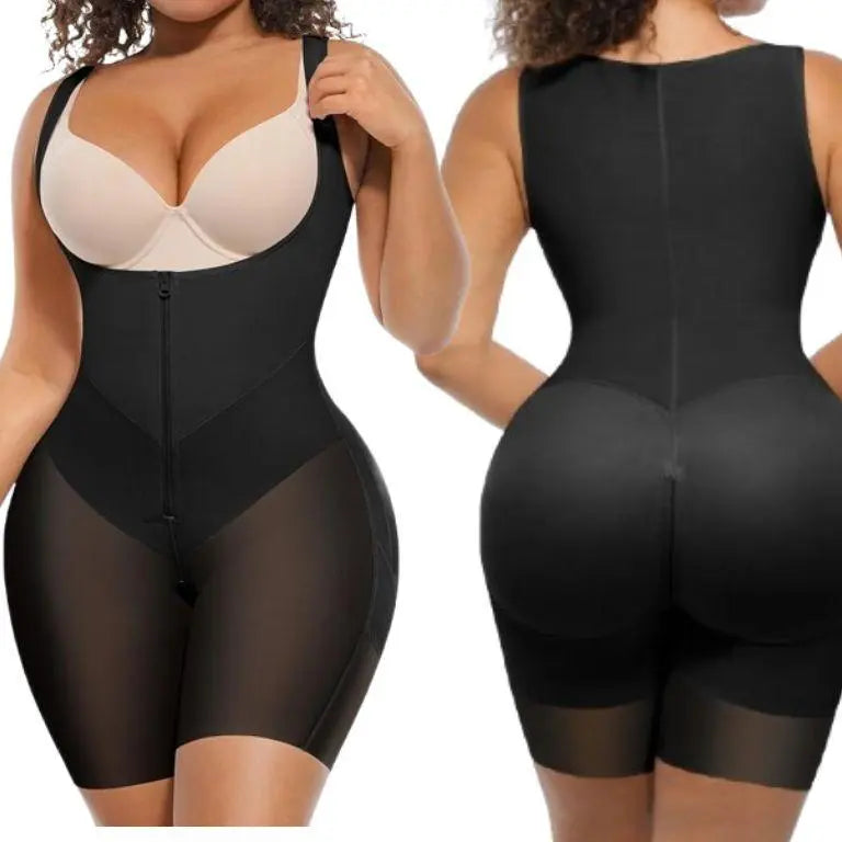 V-shaped Fajas Colombianas Shapewear Butt Lifter Bodysuit with Zipper Crotch Plus Size Smooth Compression SummerVibes