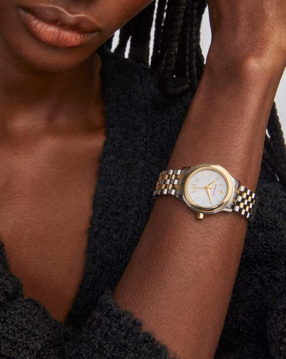 Alex Gold Tone Stainless Steel 28mm Watch in Ivory Mother-of-Pearl