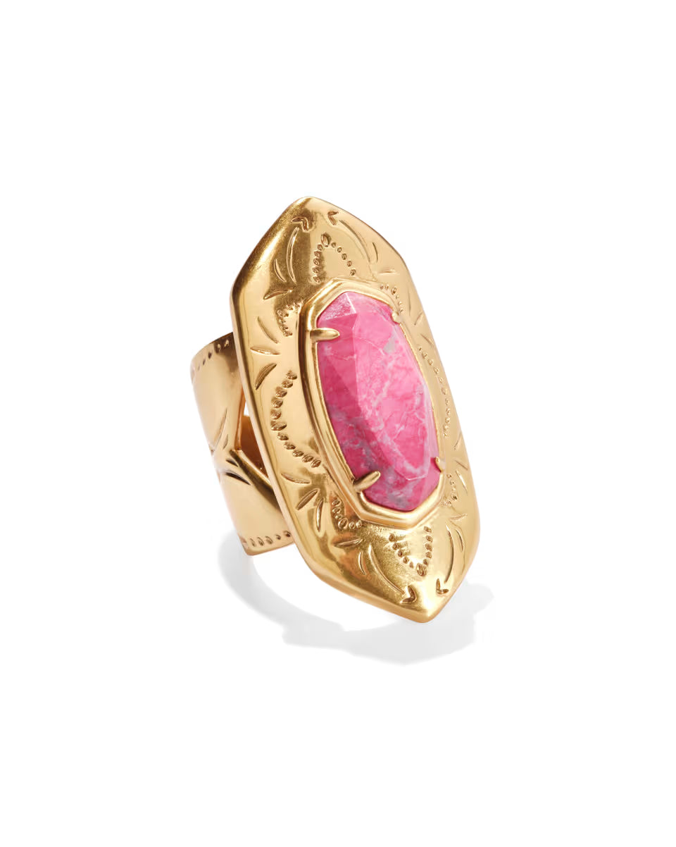 Keziah Vintage Silver Cocktail Ring in Natural Mother-of-Pearl