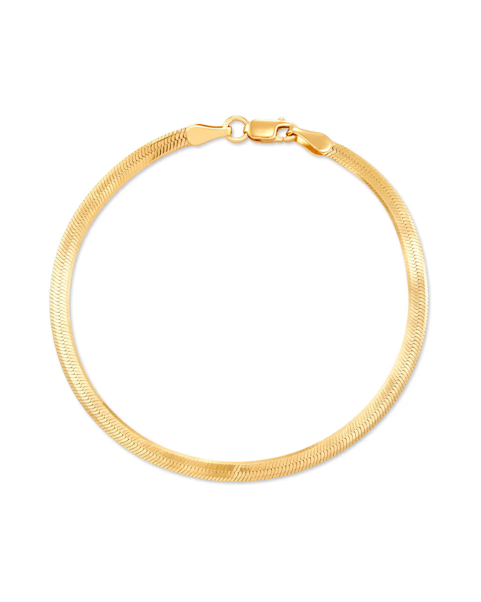 Herringbone Chain Bracelet in Sterling Silver