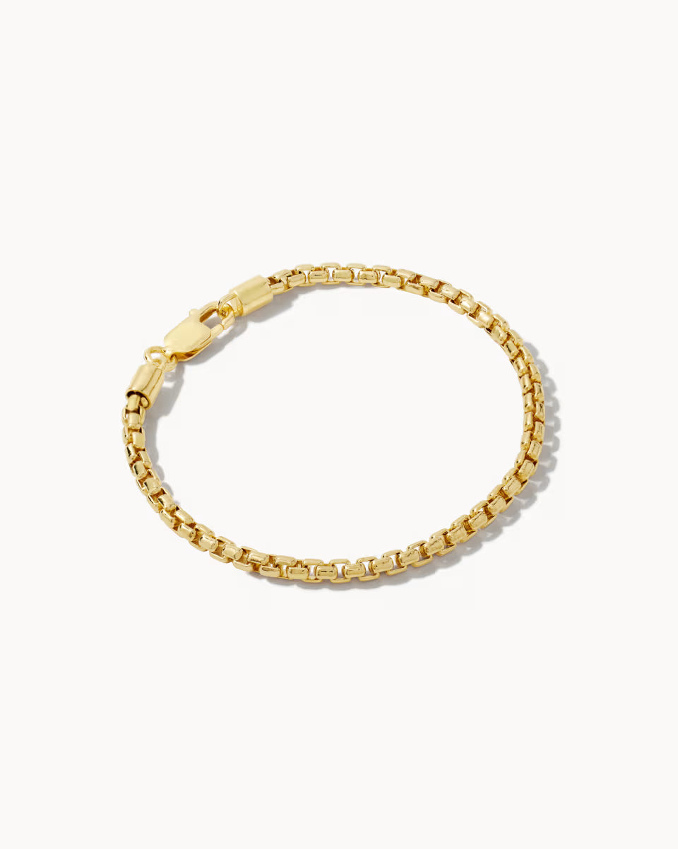 Beck Round Box Chain Bracelet in Oxidized Sterling Silver